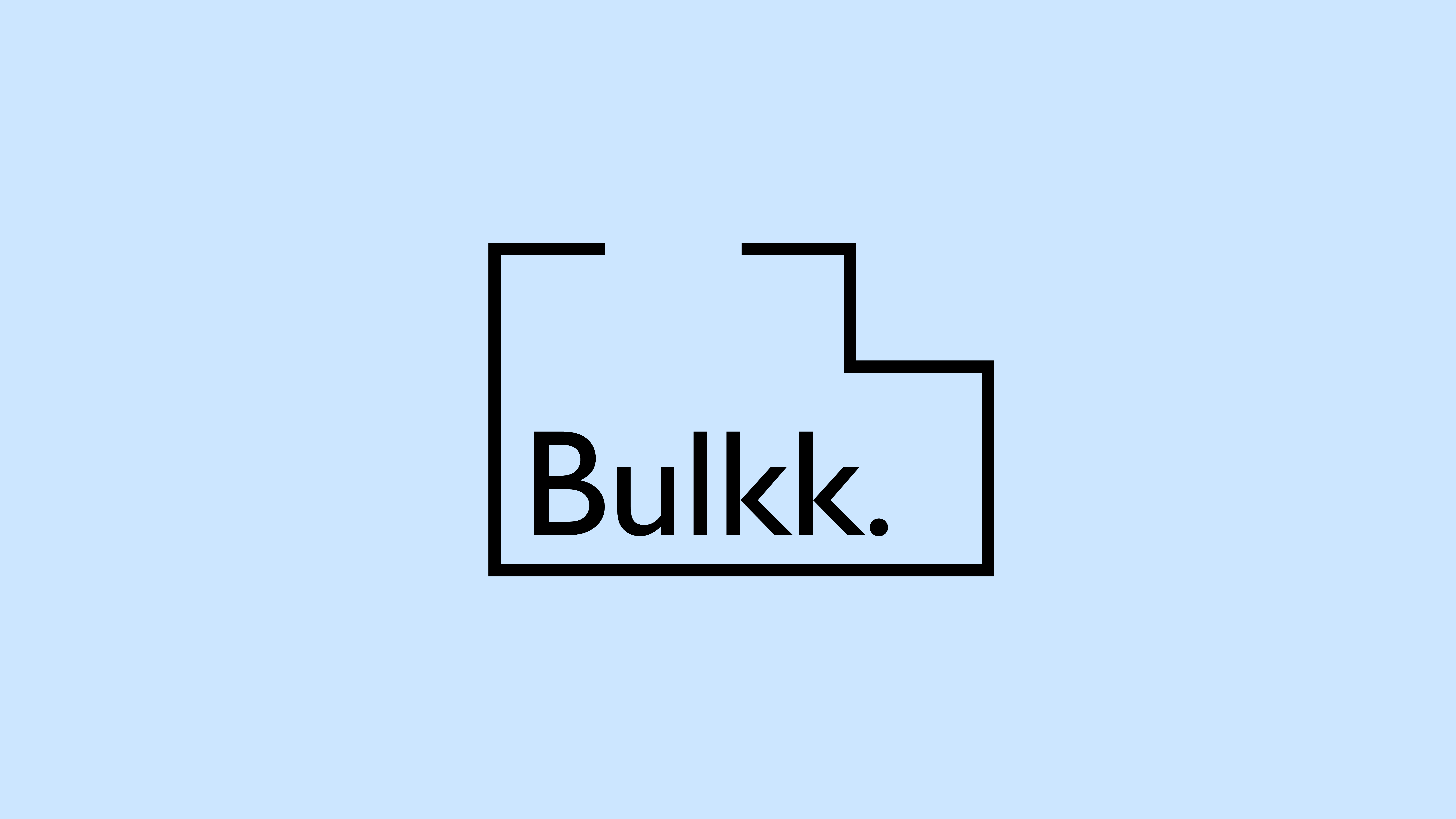 The Bulkk wordmark set inside its container-outline mark